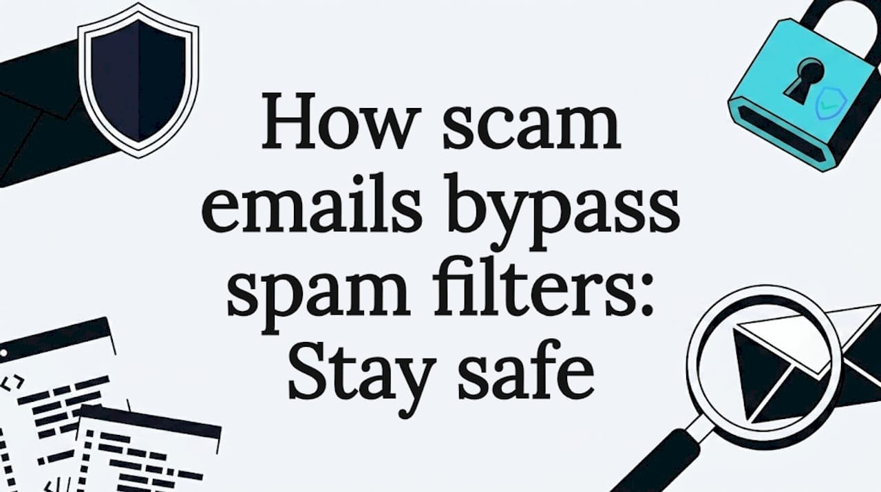 Editorial blog title card with envelope, shield, and lock icons