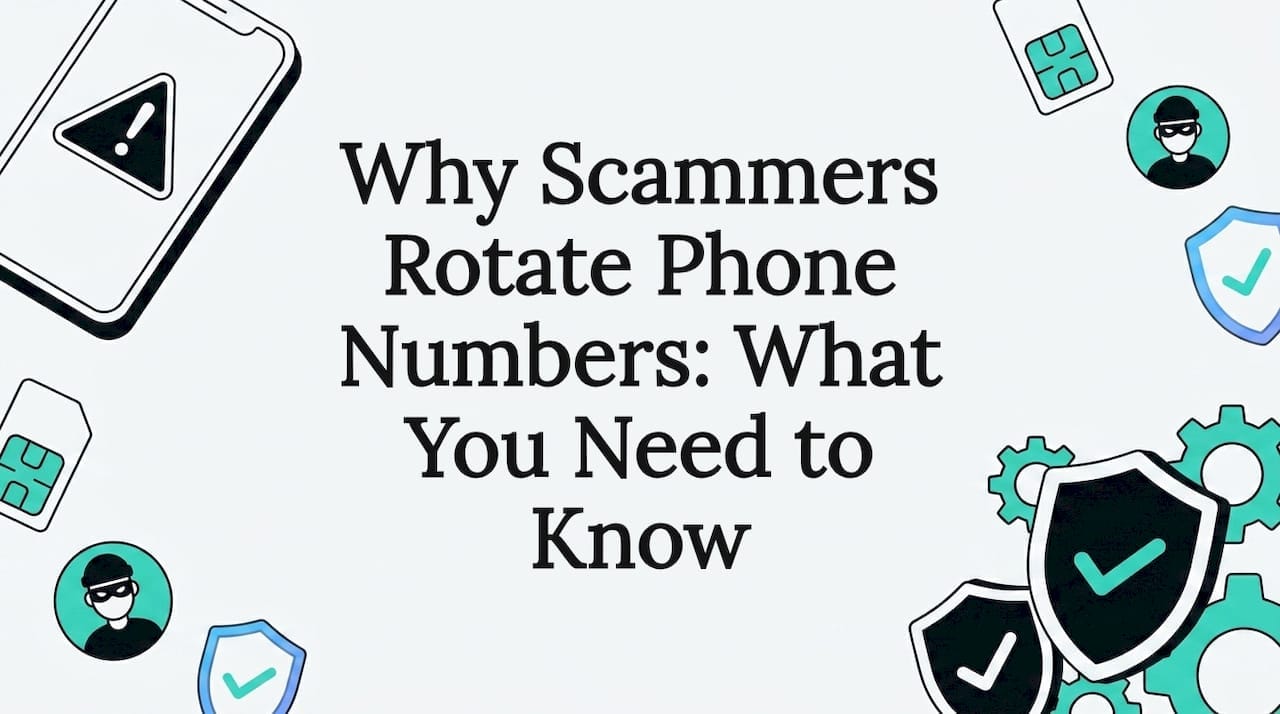 Decorative title card with scam, phone, and security icons