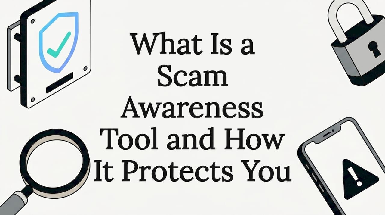 Decorative scam prevention themed title card