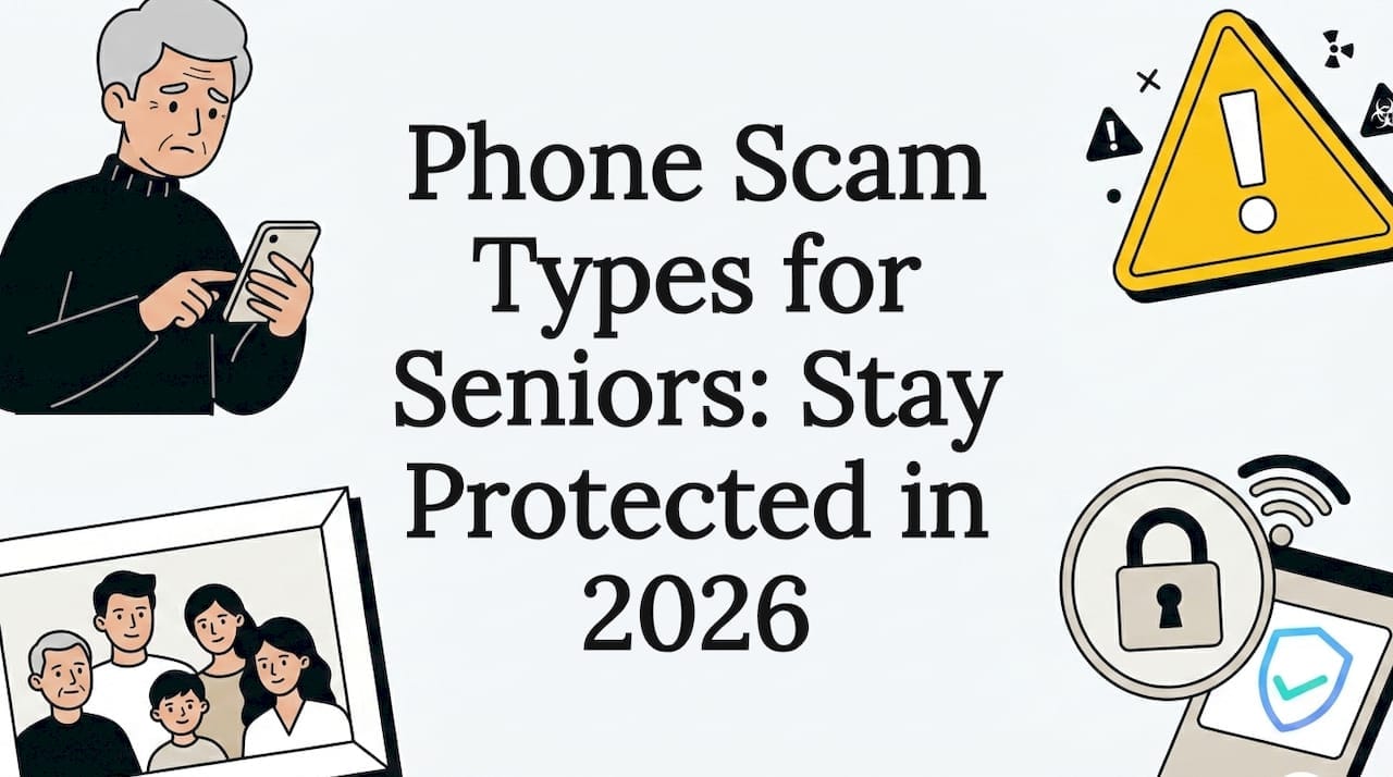 Decorative phone scam protection title card