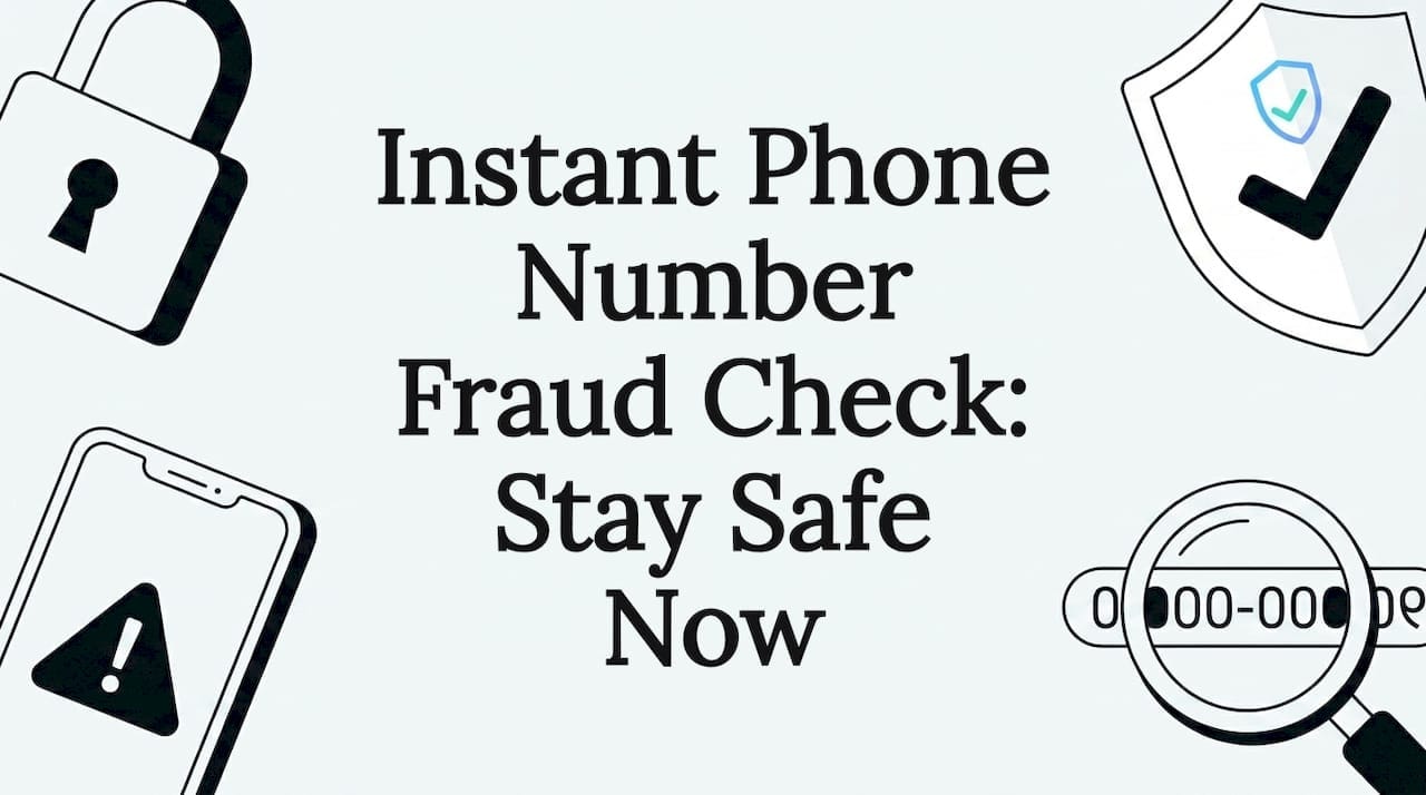 Phone fraud check decorative title card illustration